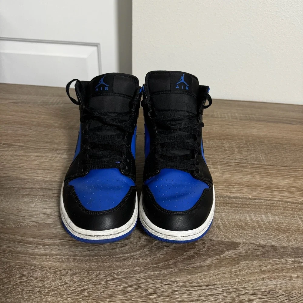 Air Jordan 1 Mid Hyper Royal Black Blue DQ8426-042 Mens Size 10.5 High Top